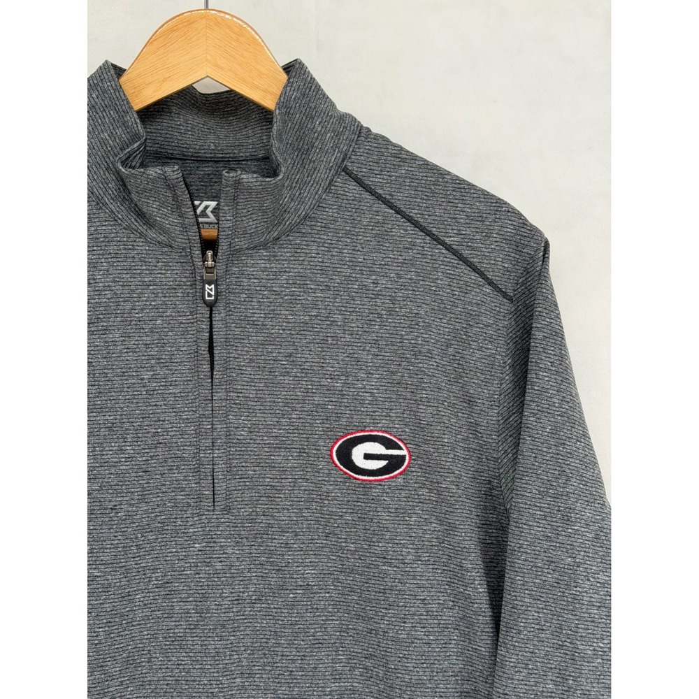 Cutter & Buck Georgia Bulldogs Mens Small Gray Quarter Zip Pullover CB DryTec